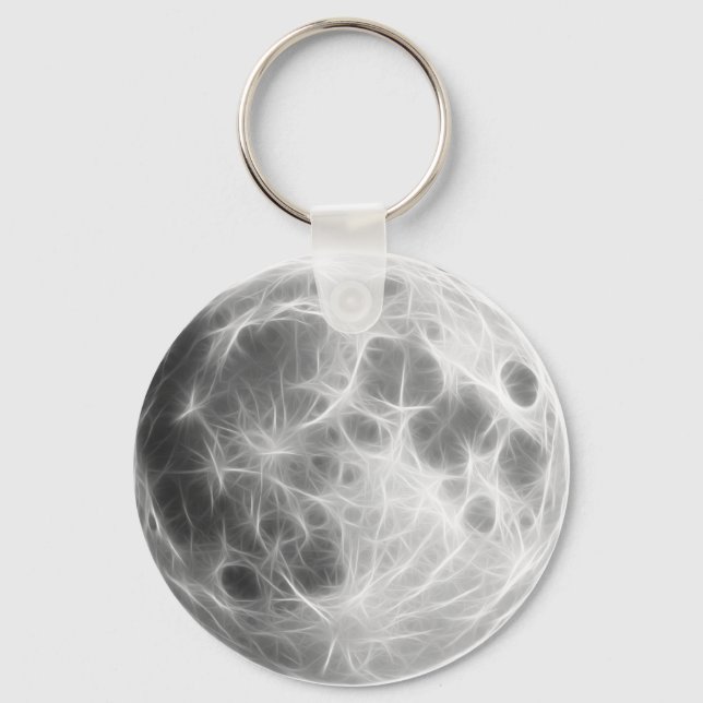 Full Moon Lunar Planet Globe Key Ring (Front)