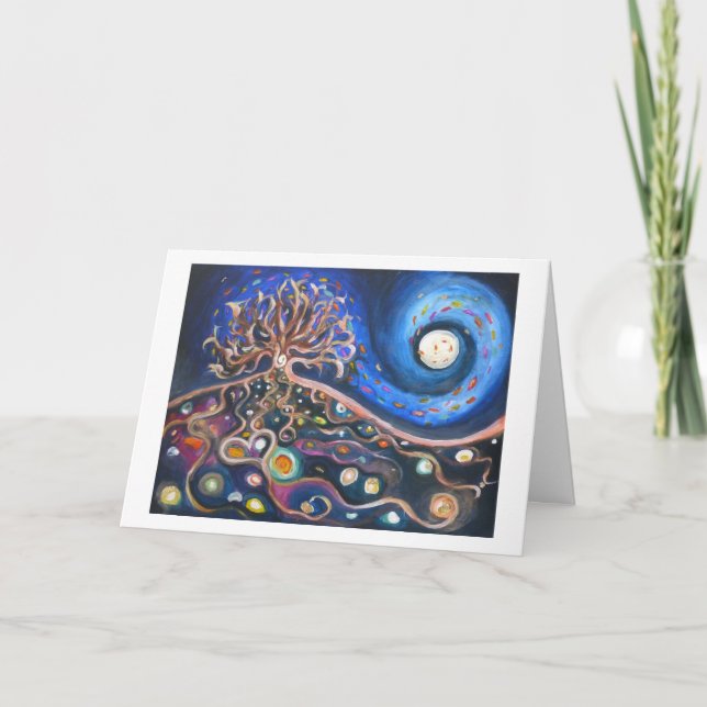 Full Moon Night Fine Art Card (Front)