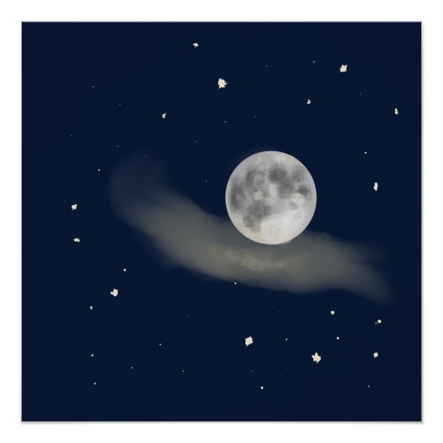 Full moon night  poster (Front)