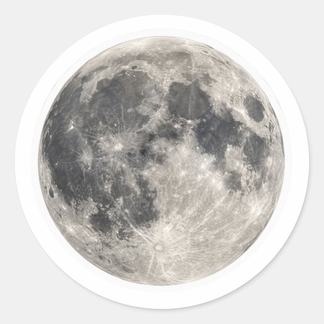 Full Moon Night Sky Aesthetic Art Sticker (Front)