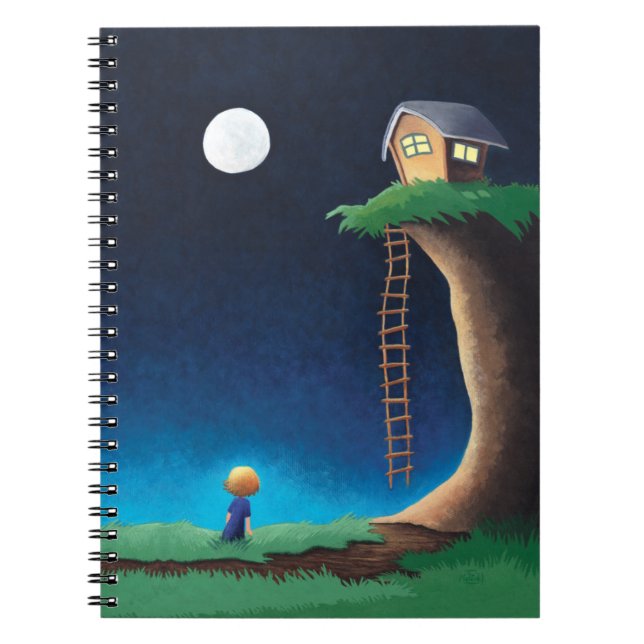 Full Moon Night Sky Spiral Notebook (Front)