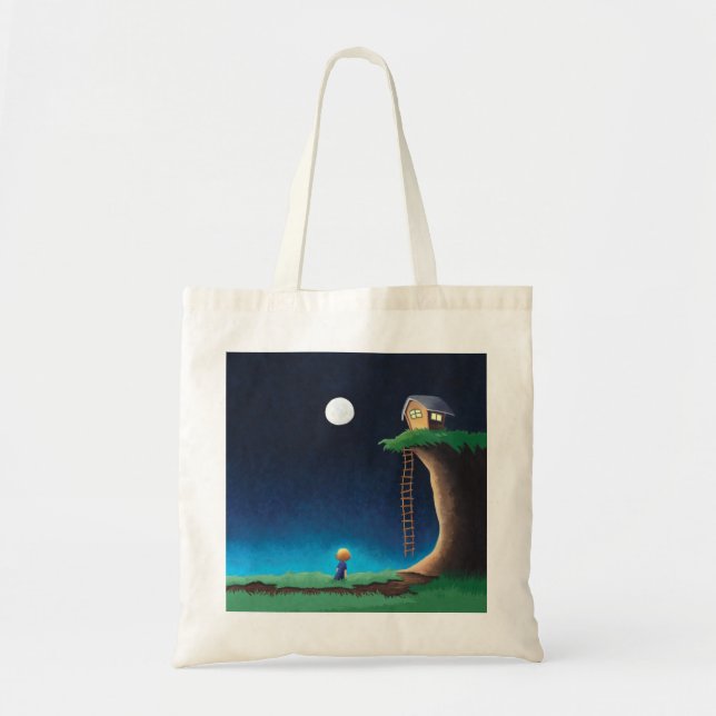 Full Moon Night Sky Tote Bag (Front)