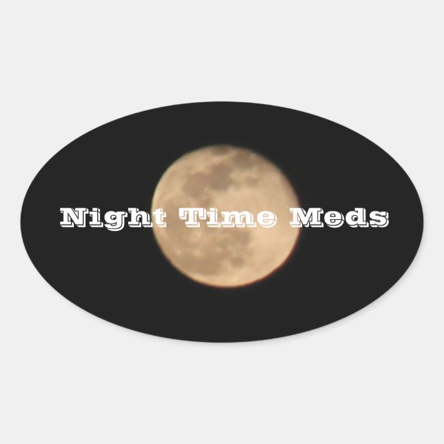 Full Moon Night Time Med Stickers (Front)