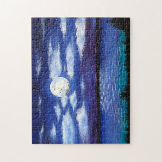 "Full Moon" Night Time Ocean Beach Puzzle