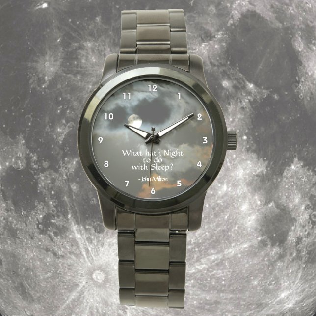 Full Moon Nighttime Quote Customisable Watch (Creator Uploaded)