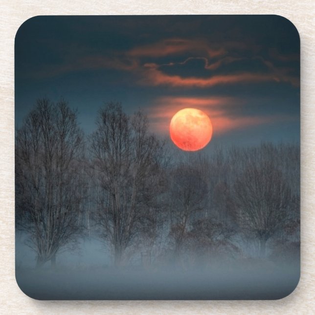 Full Moon | November in Scalenghe, Italy Coaster (Front)
