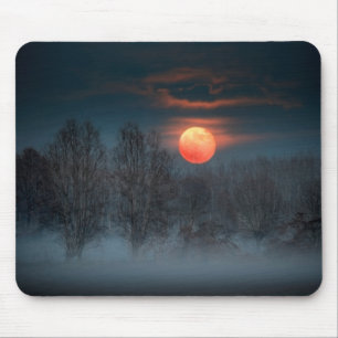 Full Moon November in Scalenghe, Italy Mouse Mat