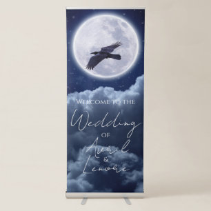 Full Moon on Blue Suede with Raven Retractable Banner