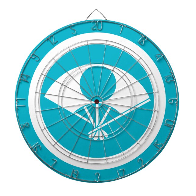 Full moon on fan in circle dartboard (Front)