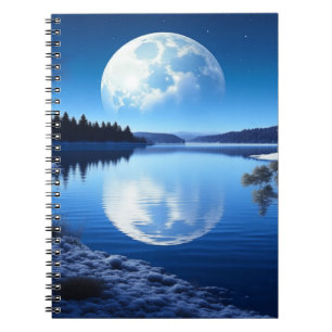 Full Moon Over Frozen Lake Gift for Son Notebook
