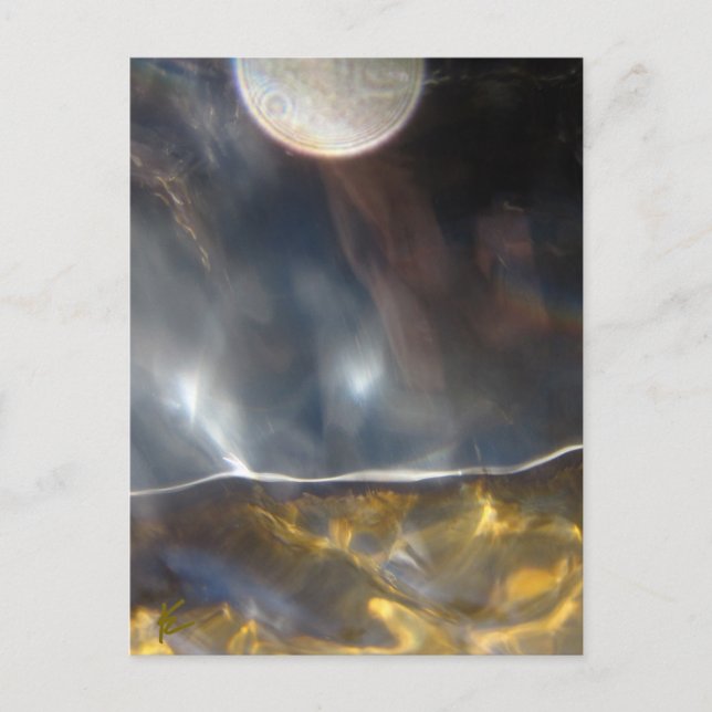 Full Moon Over Golden Land, Peaceful, Esoteric Postcard (Front)