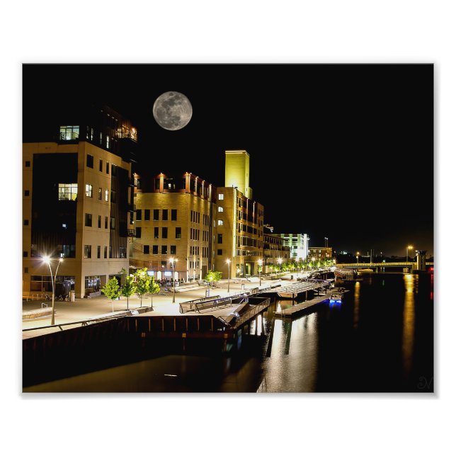 Full Moon over Green Bay Photo Print (Front)