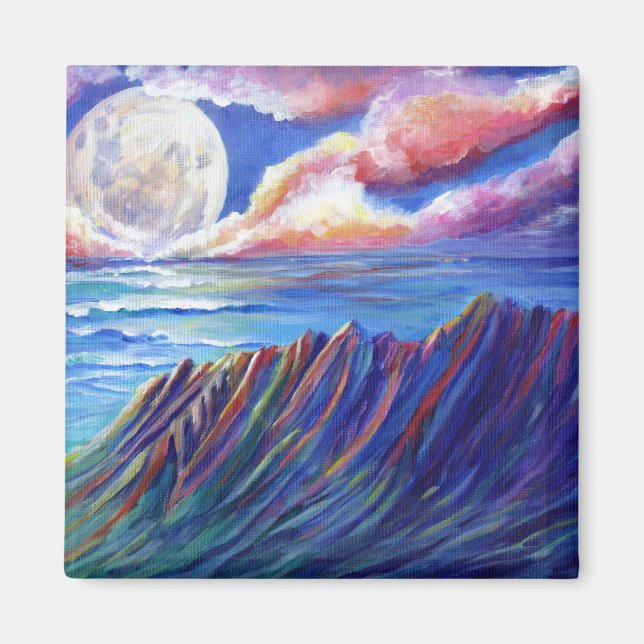 Full Moon Over Kauai Kalalau Valley Magnet (Front)