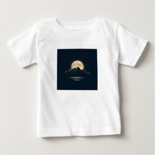 Full Moon Over Mountains – Scenic Night Sky T-Shir Baby T-Shirt