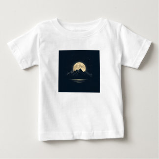 Full Moon Over Mountains – Scenic Night Sky T-Shir Baby T-Shirt