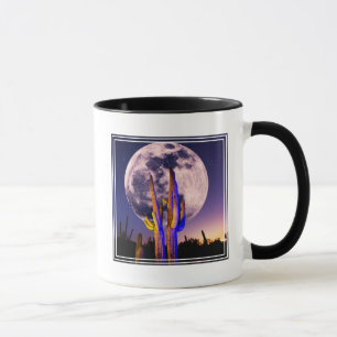 Full Moon Over Saguaro Cactus Mug