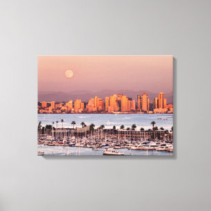 Full Moon over San Diego Canvas Print
