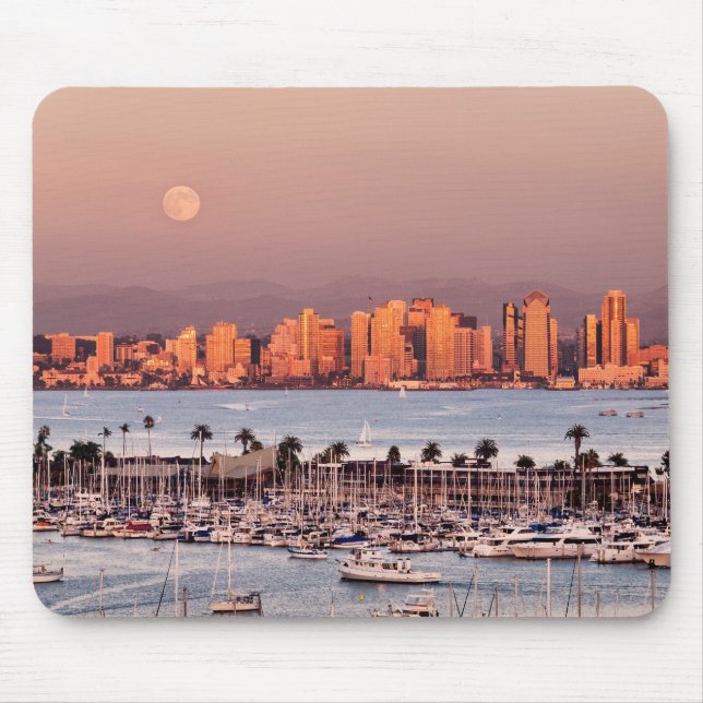 Full Moon over San Diego Mouse Mat (Front)