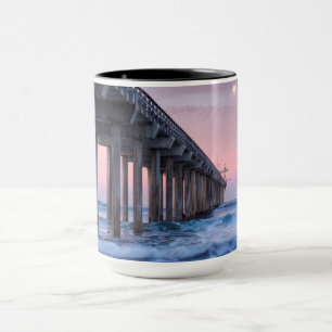 Full Moon Over Scripps Pier Mug