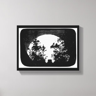 Full Moon over the Graveyard -- Canvas Print