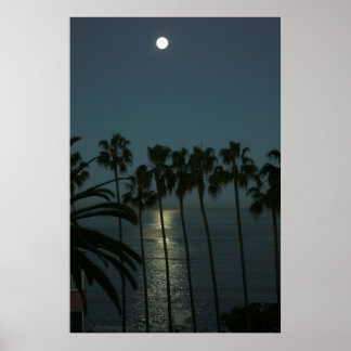 Full Moon Over Water Poster