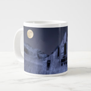Full Moon Overhead Old Weathered Barn Large Coffee Mug