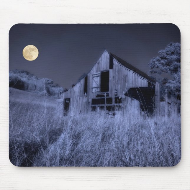 Full Moon Overhead | Old Weathered Barn Mouse Mat (Front)