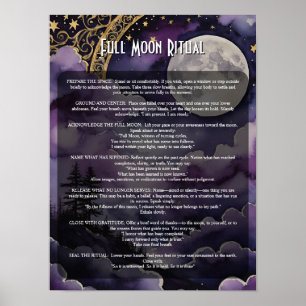 Full Moon Pagan Ritual & Prayer Book of Shadows Poster