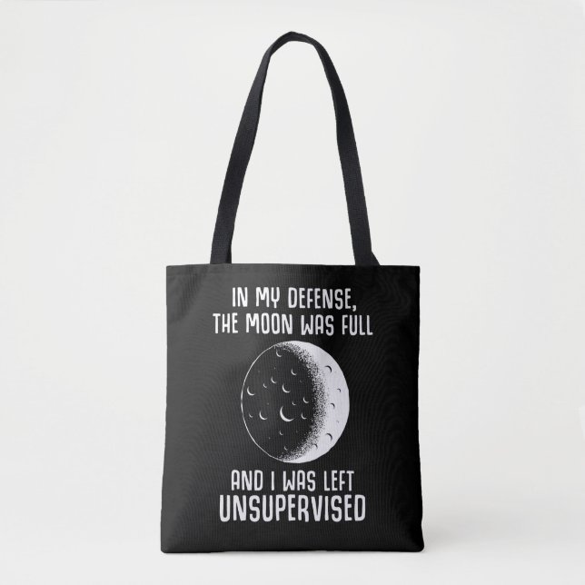 Full Moon Pagan Witch Wiccan Quote Tote Bag (Front)