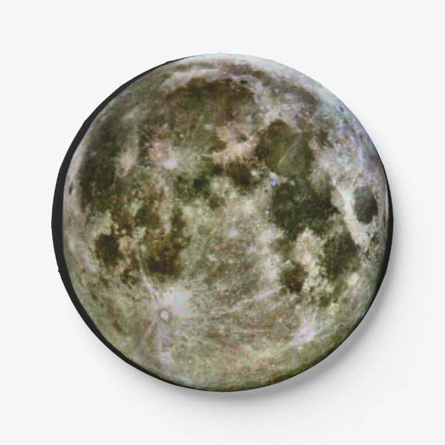 Full Moon Paper Paper Plate (Front)