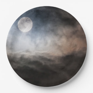Full moon paper plate