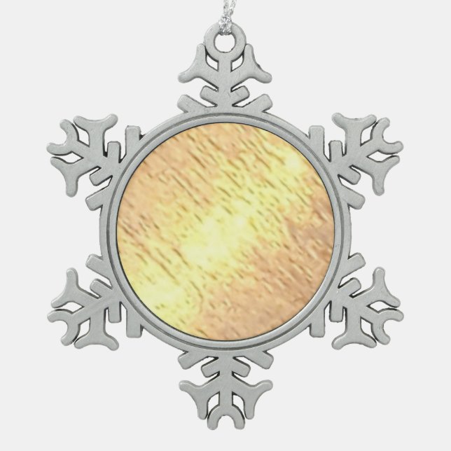 Full Moon Pewter Snowflake Ornament (Front)