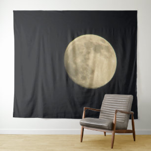 Full Moon Photography Wall Art Tapestry