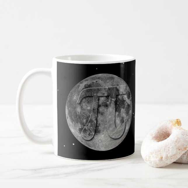 Full Moon Pi Day Fun Coffee Mug (With Donut)