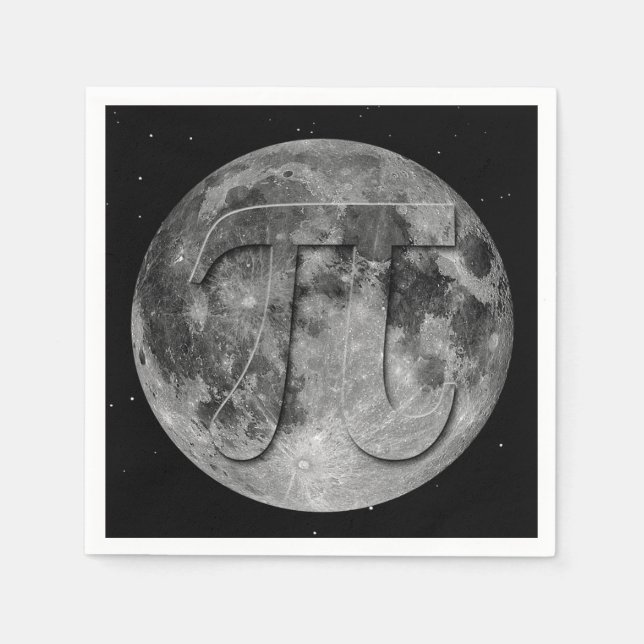 Full Moon Pi Day Fun Napkin (Front)