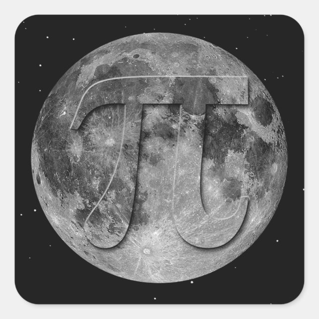 Full Moon Pi Day Fun Square Sticker (Front)