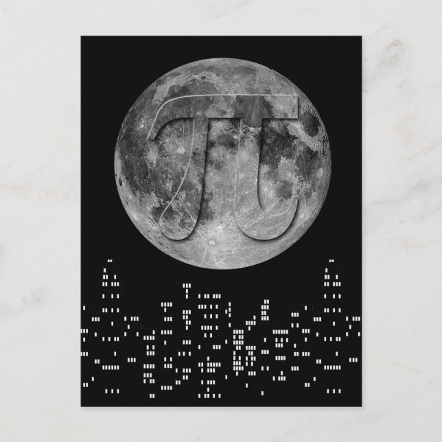 Full Moon Pi In The Sky Postcard (Front)