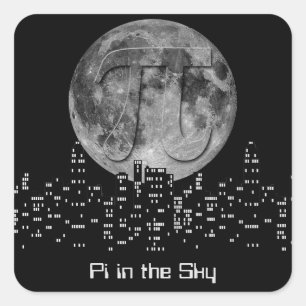 Full Moon Pi In The Sky Square Sticker