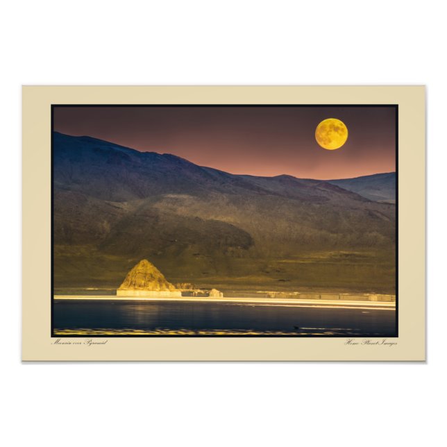 Full Moon Rise above Pyramid Photo Print (Front)