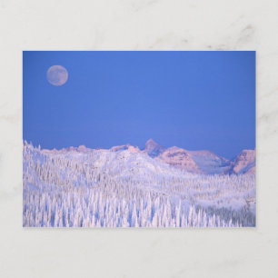 Full moon rising above Glacier National Park Postcard
