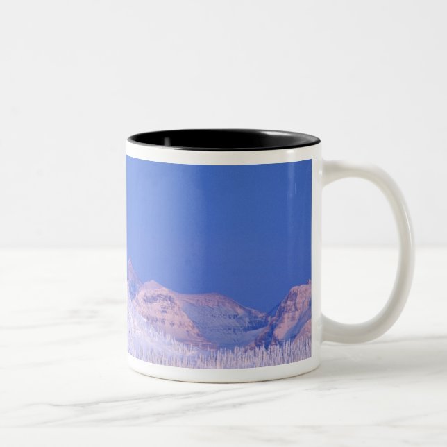 Full moon rising above Glacier National Park Two-Tone Coffee Mug (Right)