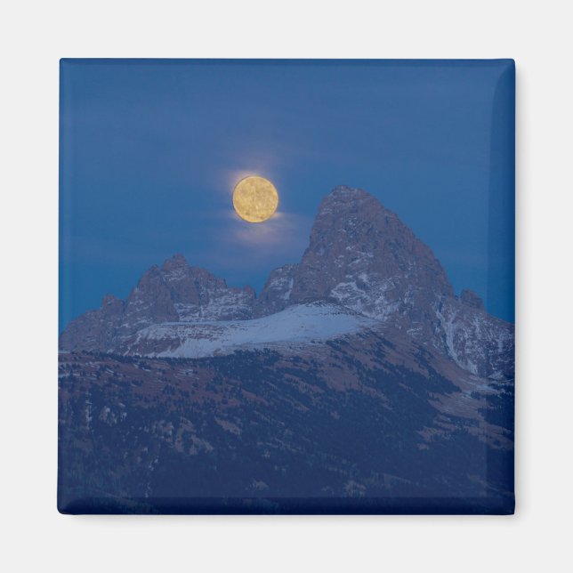 Full Moon Rising | Grand Teton Driggs, Idaho Magnet (Front)