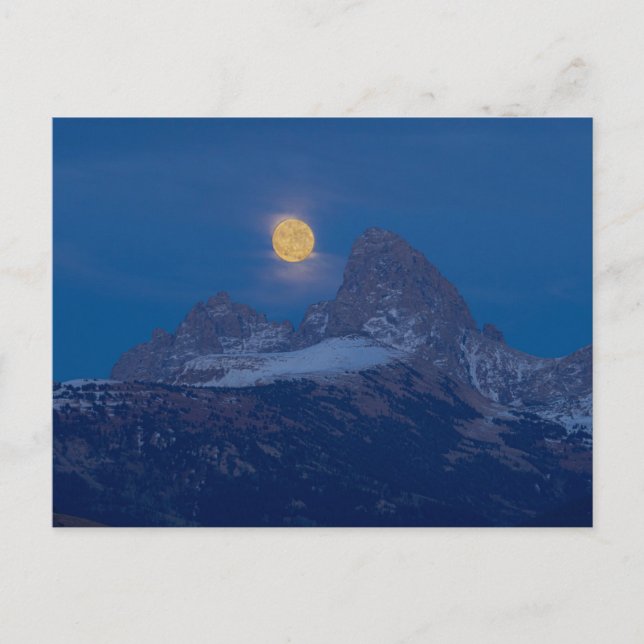 Full Moon Rising | Grand Teton Driggs, Idaho Postcard (Front)