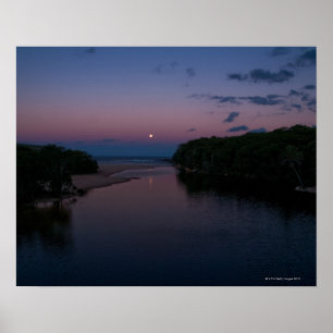 Full Moon rising over  Wattamolla Beach in the Poster