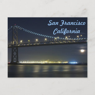 Full Moon Rising Under San Francisco Bay Bridge Postcard