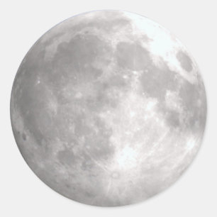 Full Moon Round Stickers