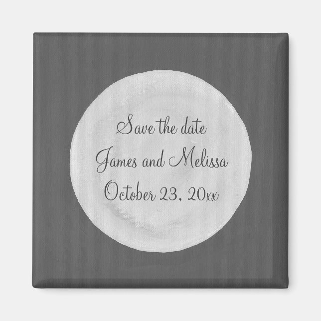 Full Moon Save the date Wedding Magnets (Front)