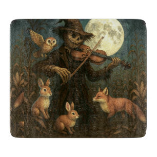 Full Moon Scarecrow Serenade Cutting Board
