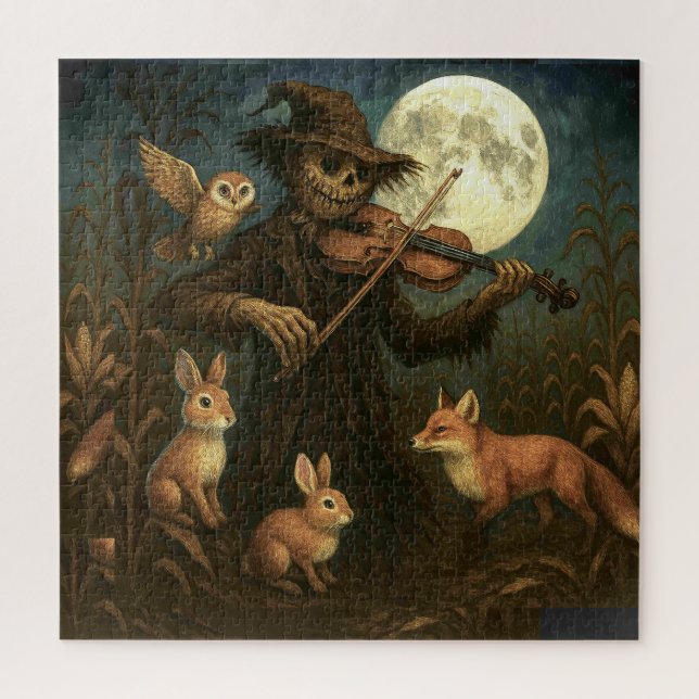 Full Moon Scarecrow Serenade Jigsaw Puzzle (Vertical)