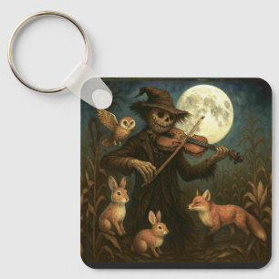 Full Moon Scarecrow Serenade Key Ring